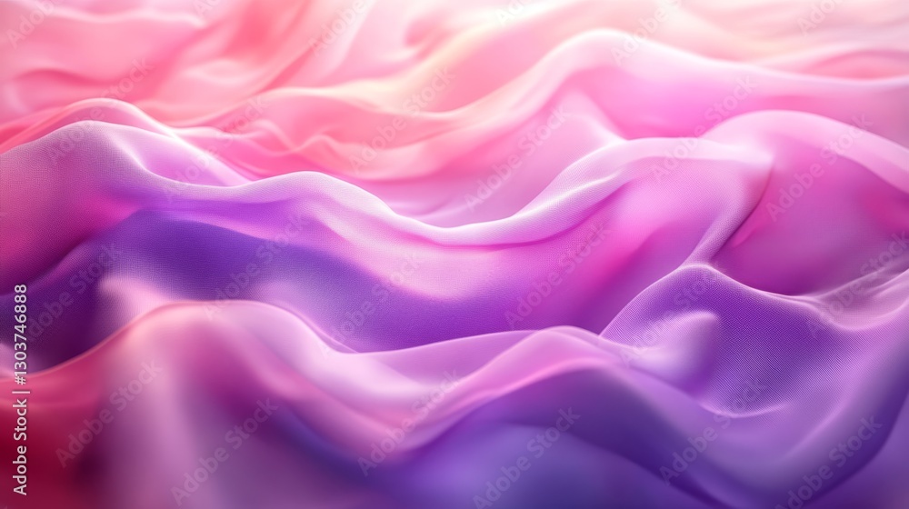 Obraz premium Flowing fabrics exhibit vibrant gradients of purple and pink hues