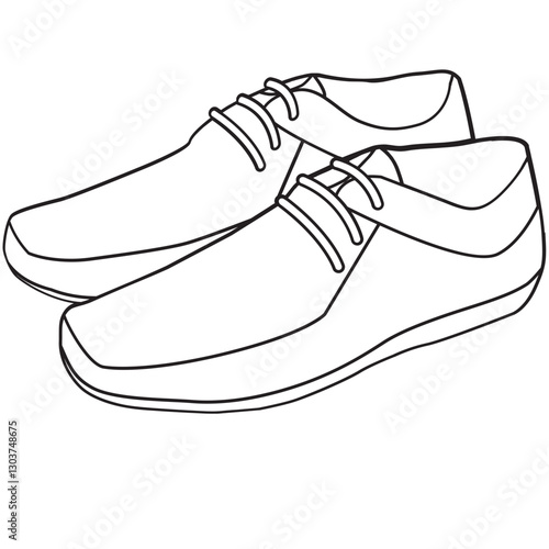 Pair of shoes in outline