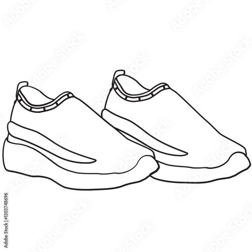 sport shoes vector outline