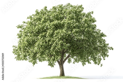 Flowering branches of a bird cherry on a white background.