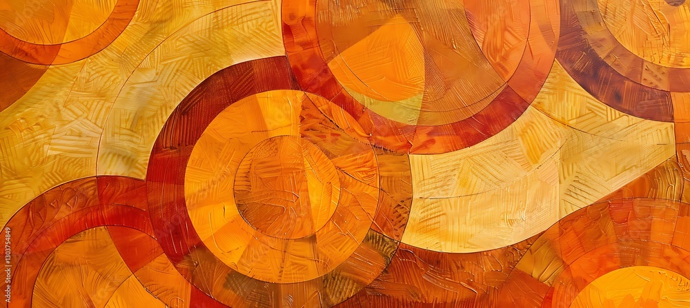 Obraz premium Vibrant Orange Overlapping Concentric Circles Background with a Warm and Rich Color Combination
