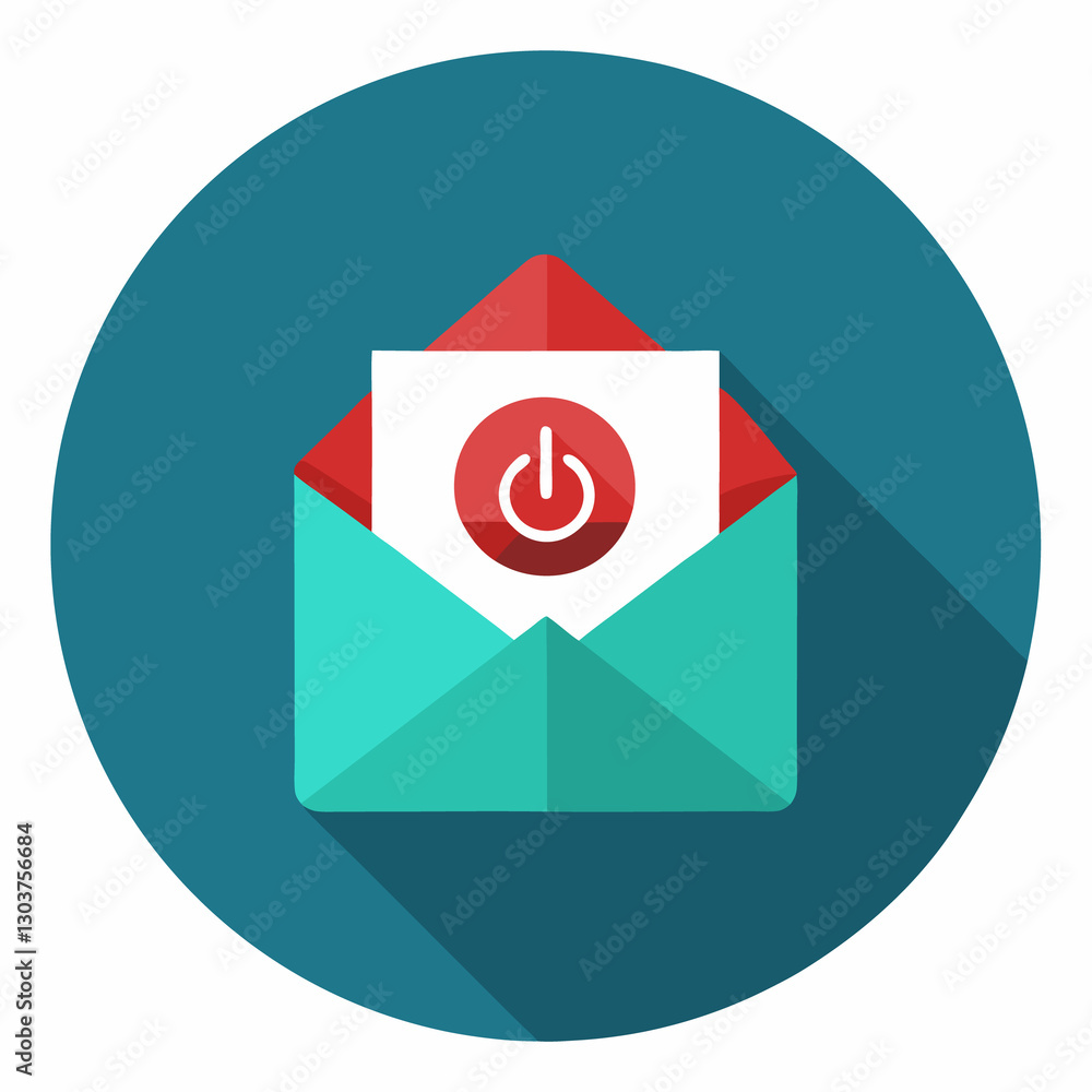email icon on red background email icon on red background