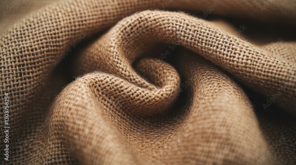 Fototapeta premium Explore the unique texture of rustic burlap fabric, ideal for all your crafting and sewing needs with a clean backdrop.