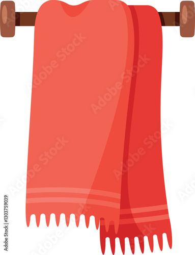 Bath towel on hanger vector illustration