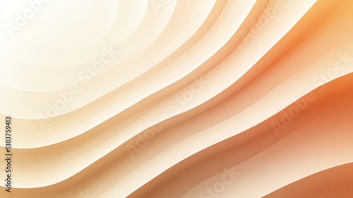 Abstract artistic illustration of layered curved orange color gradients