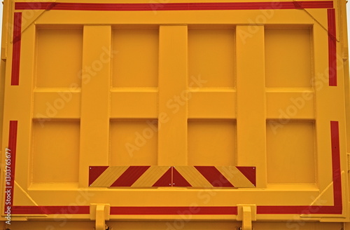 The back of the dump truck body