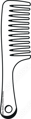 Hair comb black-and-white vector illustration