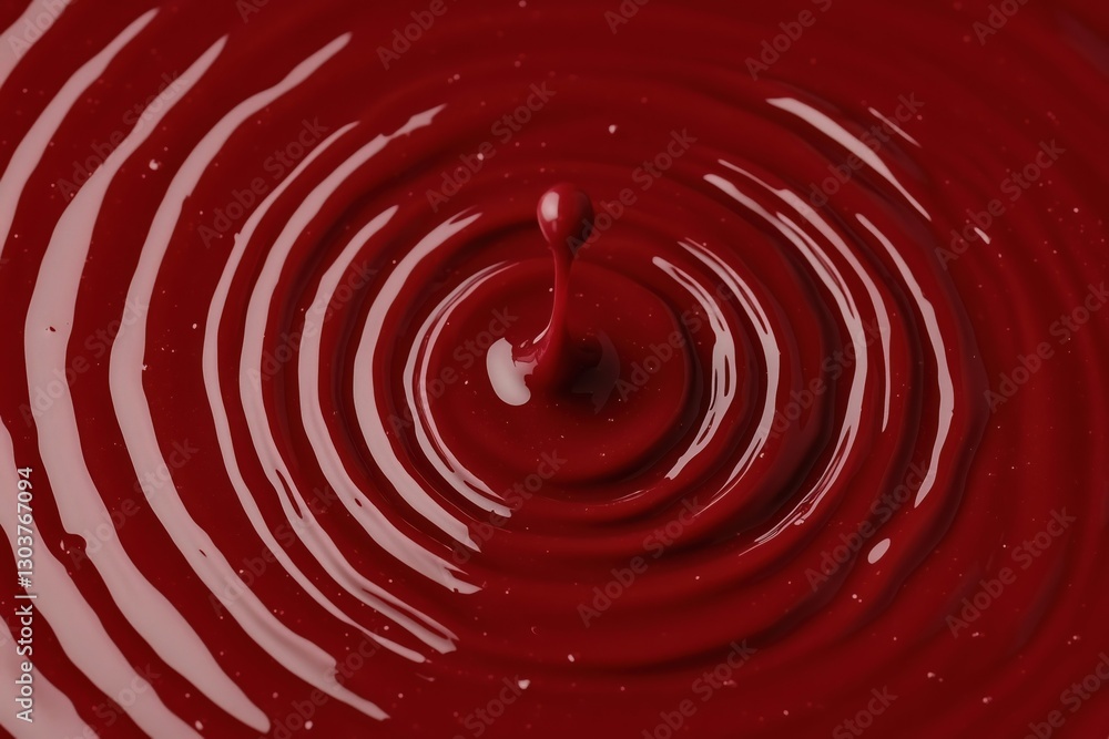 Ripple Effect in Deep Red Liquid Ripple Effect in Deep Red Liquid
