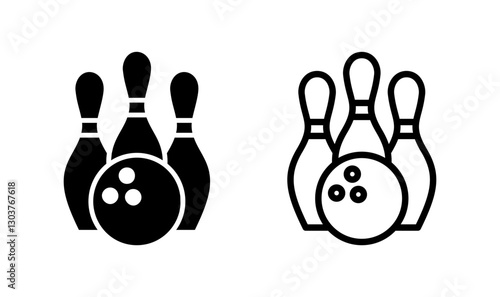 Bowling icon logo design. bowling ball and pin sign and symbol.