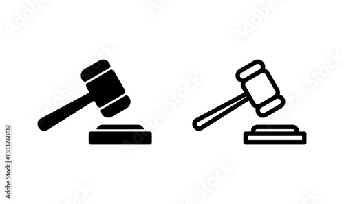 Gavel icon logo design. judge gavel sign and symbol. law icon. auction hammer