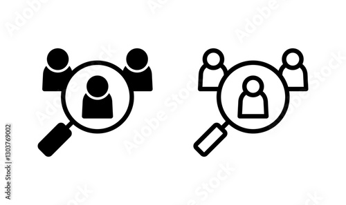 Hiring icon logo design. Search job vacancy sign and symbol. Human resources concept. Recruitment