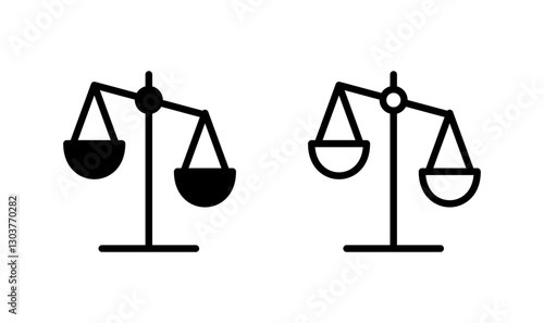 Scales icon logo design. Law scale icon. Justice sign and symbol