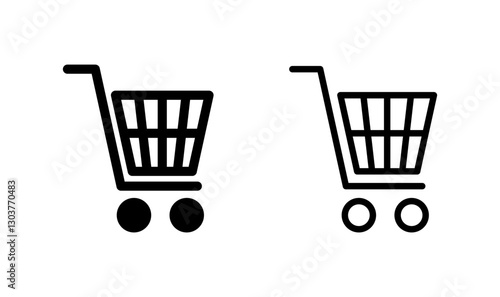 Shopping icon logo design. Shopping cart sign and symbol. Trolley icon