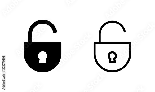 Unlock icon logo design. Unlock sign and symbol. unlocked padlock icon