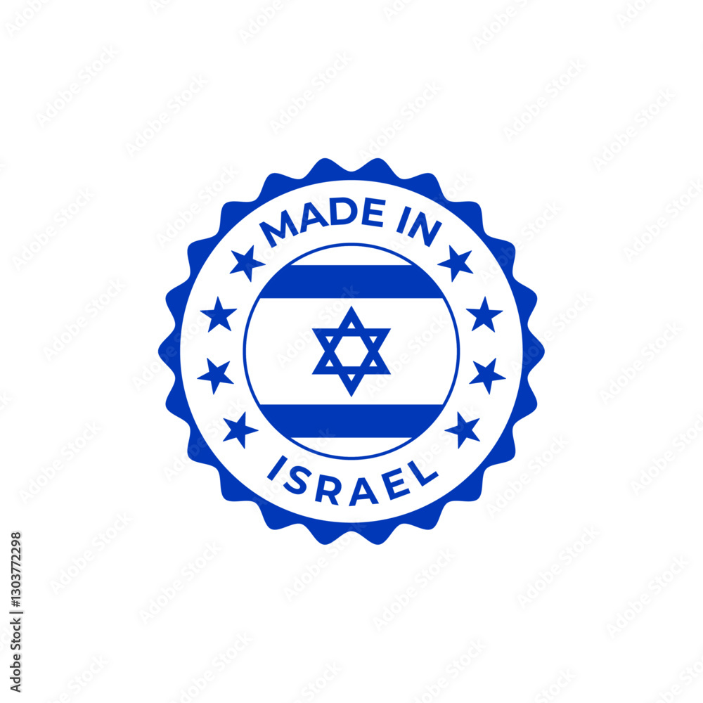 Made in Israel vector badge design with national flag Made in Israel vector badge design with national flag