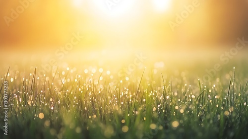 ahmadwahyuutomo776@gmail.com A peaceful dawn scene of a foggy meadow with tiny dew drops on grass. Perfect for nature-themed projects.