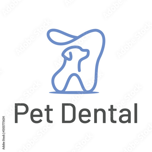 pet dental veterinary flat minimalist logo design