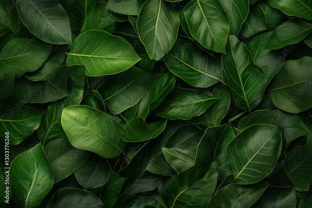 Vibrant green leaves creating lush natural background texture Vibrant green leaves creating lush natural background texture