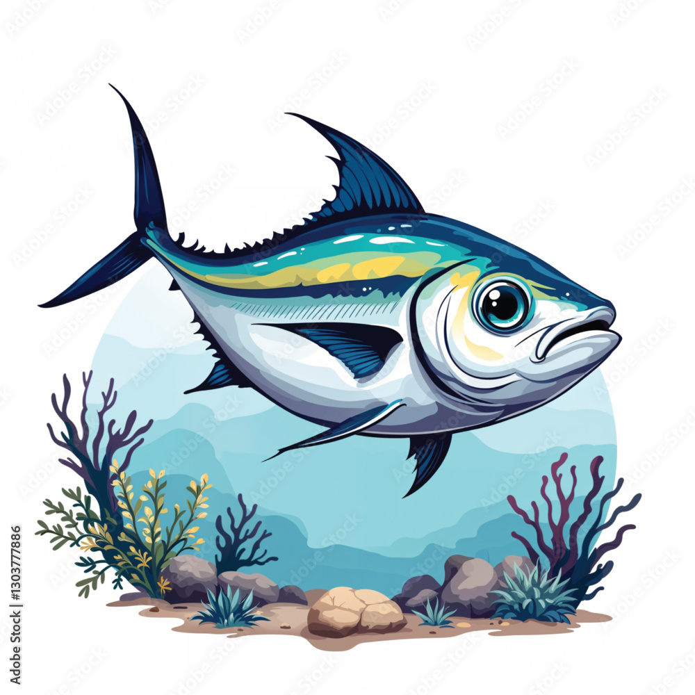 Obraz premium Bluefin Tuna fish vector illustration