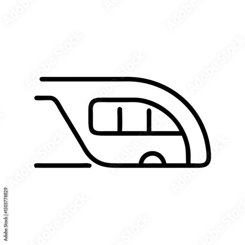 Fast subway train icon in minimalist style  