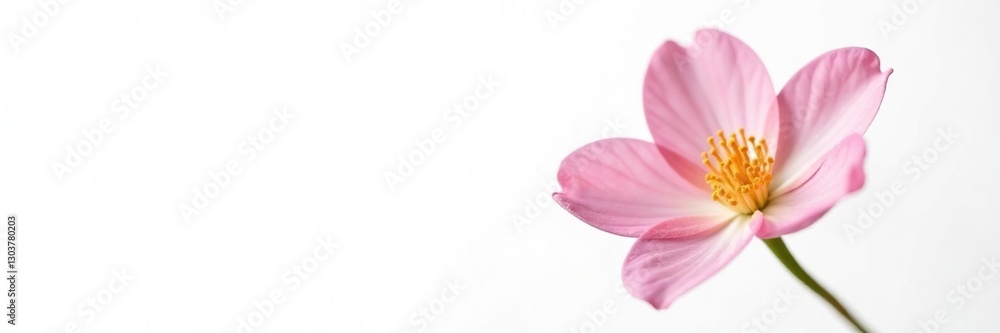 A delicate flower isolated on white background, flower, petals, soft A delicate flower isolated on white background, flower, petals, soft