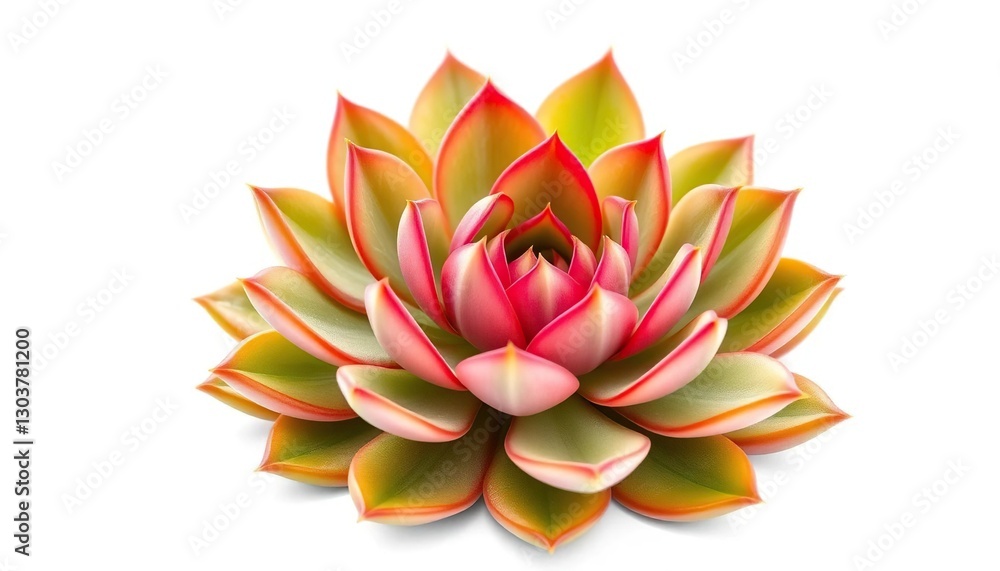 Obraz premium A vibrant green succulent plant, isolated on pure white background, growth, root