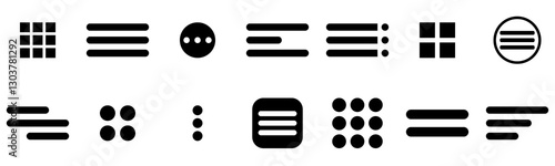 Minimal hamburger menu icon simple three-line navigation symbol for UI/UX, mobile apps, website menus, digital interfaces, and responsive web design elements in a clean and modern vector style.