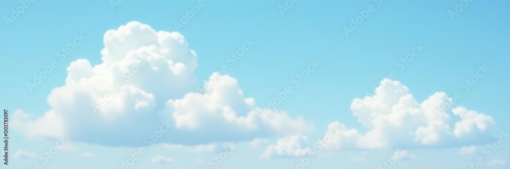 custom made wallpaper toronto digitalWhite puffy clouds against a clear pale blue sky, gentle, soft