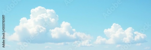 Wallpaper Mural White puffy clouds against a clear pale blue sky, gentle, soft Torontodigital.ca
