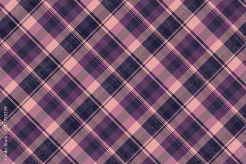 Lined pattern vector seamless, shop background check tartan. Majestic fabric plaid textile texture in pastel and purple colors.