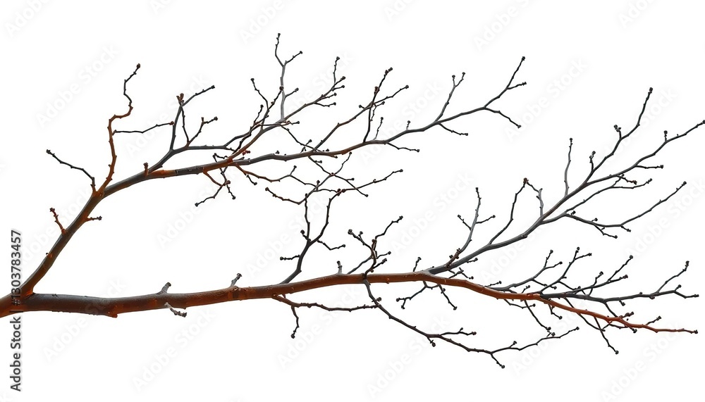 Intricate bare branches isolated against a pure white backdrop, wood, art Intricate bare branches isolated against a pure white backdrop, wood, art