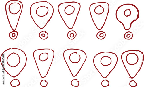 hand drawn doodle location pin in vector