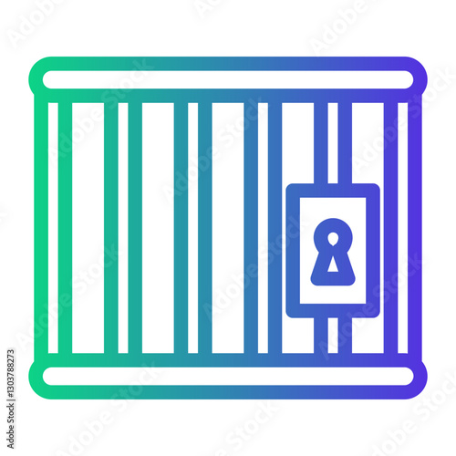 jail Line Gradient Icon