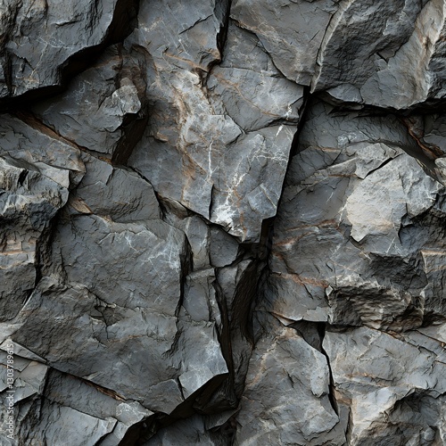 Rough natural rock surface with irregular stone formations photo