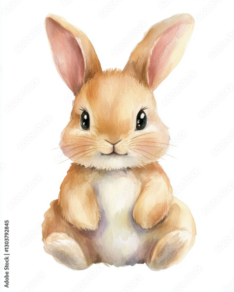 Obraz premium Adorable baby bunny illustration with soft colors and cute expression