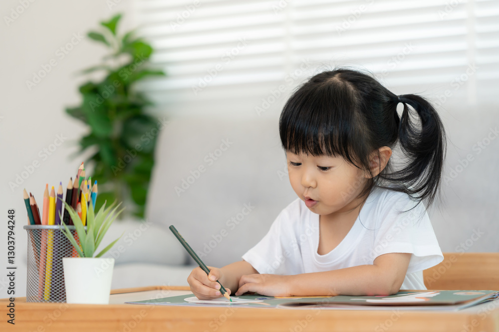 Happy Asia children playing learning paint on paper. Activity, development, IQ, EQ, meditation, brain, muscles, essential skills, family having fun spending time together. Holiday. Happy Asia children playing learning paint on paper. Activity, development, IQ, EQ, meditation, brain, muscles, essential skills, family having fun spending time together. Holiday.