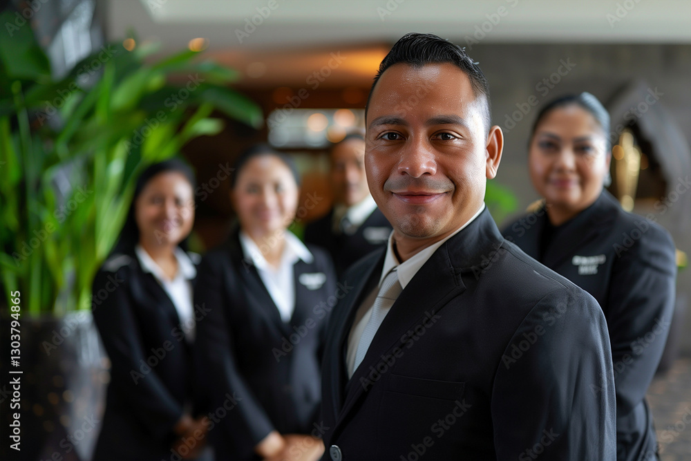 Photography of El Salvador team of professional workers in a modern hotel.
Photography of El Salvador team of professional workers in a modern hotel.