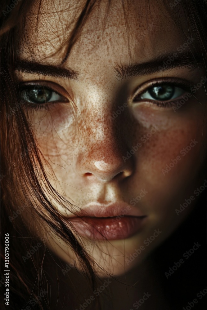 Emotional face art, soft lighting, expressive portrait Emotional face art, soft lighting, expressive portrait