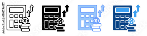 Profit Calculator Icon Set Multiple Style Collection