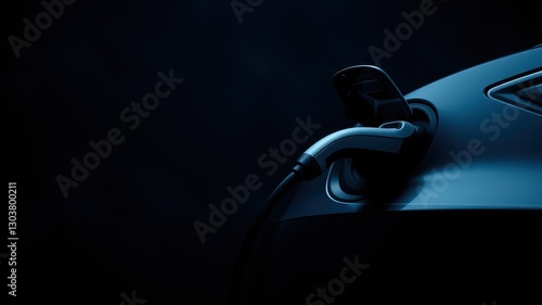 Electric Car Charging Point in Low Light Environment