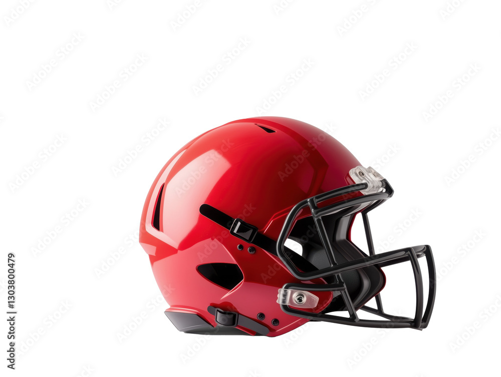 Fototapeta premium Football Helmets: Essential Protective Gear for Players, Combining Safety and Comfort for Enhanced Performance on the Field During Intense Gameplay.