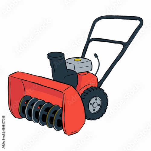 Illustration of a Snowblower Representing the Landscaping Industry Isolated on White Background.