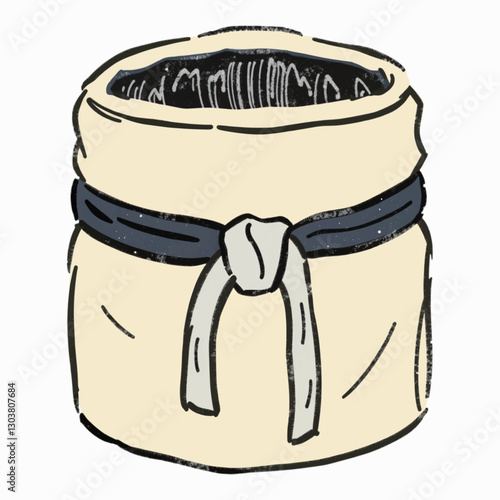 Illustration of Sumo Wrestling Belt Representing Martial Arts Industry Isolated on White Background.