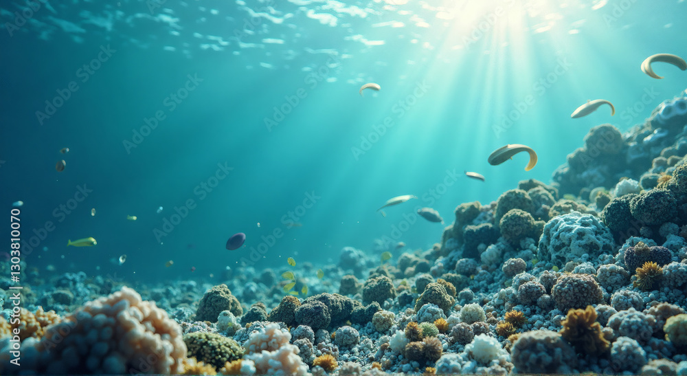 Naklejka premium Deep sea background wallpaper, deep ocean background wallpaper.