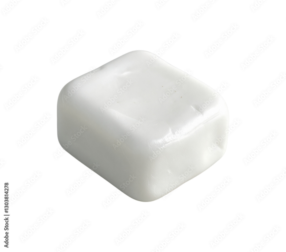 Pure White Sugar Cube with Smooth Crystalline Surface and Perfect Square Shape Showing Natural Sweetener Properties, Isolated on Transparent and White Background Pure White Sugar Cube with Smooth Crystalline Surface and Perfect Square Shape Showing Natural Sweetener Properties, Isolated on Transparent and White Background