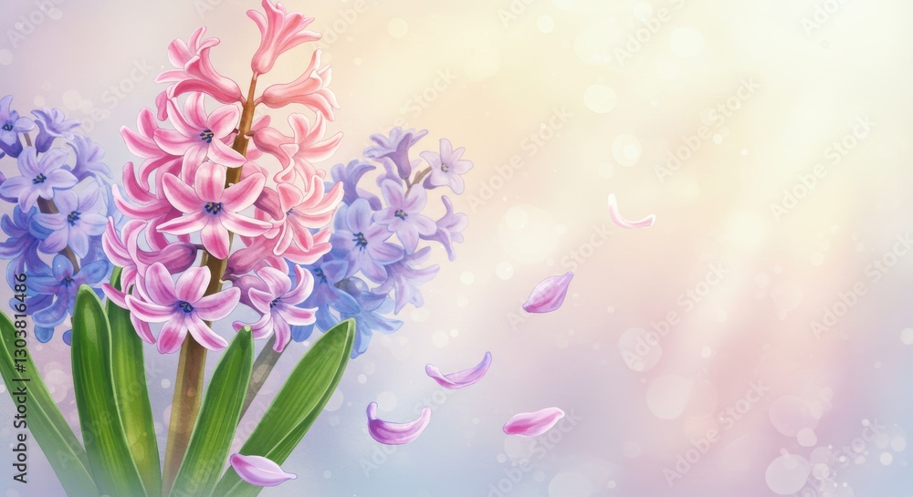 Obraz premium ヒヤシンスの水彩画イラスト
