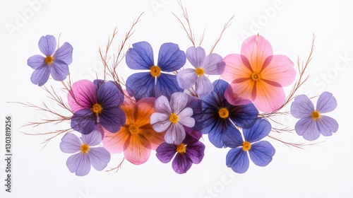 Pressed Flower Bouquet  Delicate Lavender   Pink Floral Arrangement