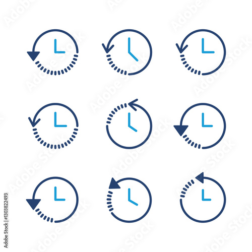 History icon set. recent event history
