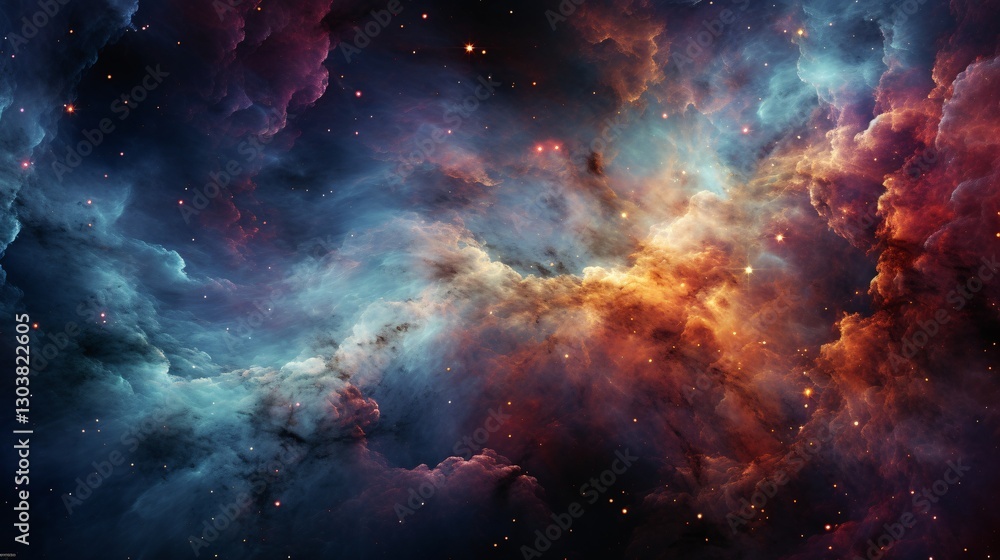 Fototapeta premium A sentient plasma cloud shifting colors in a galactic storm