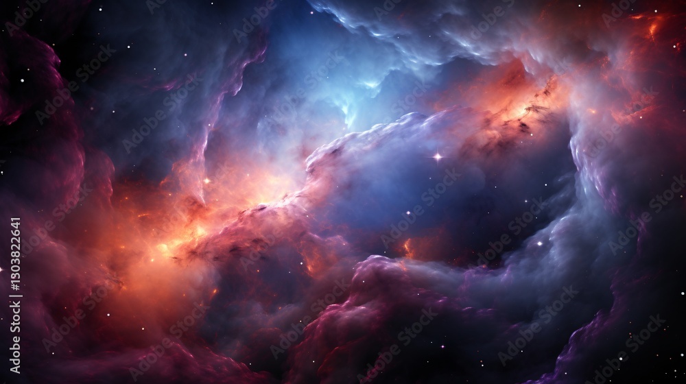 Fototapeta premium A sentient plasma cloud shifting colors in a galactic storm